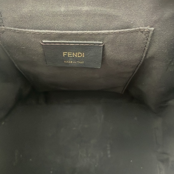 FENDI Drawstring Flap Backpack Leather with Zucca Embossed Detail - Picture 6 of 12